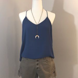 VERONICA M -Racerback V-Neck Blouse Blue/Purple